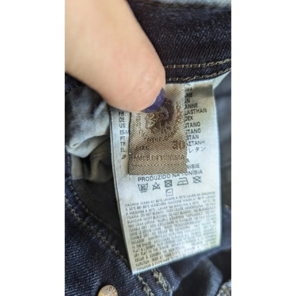 Diesel Distressed Slim Fit Jeans Faded Black Wash‎ Denim Button Fly Size 30